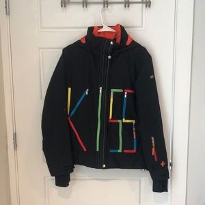 Rossignol Black Ski Jacket with Multicolor Trim